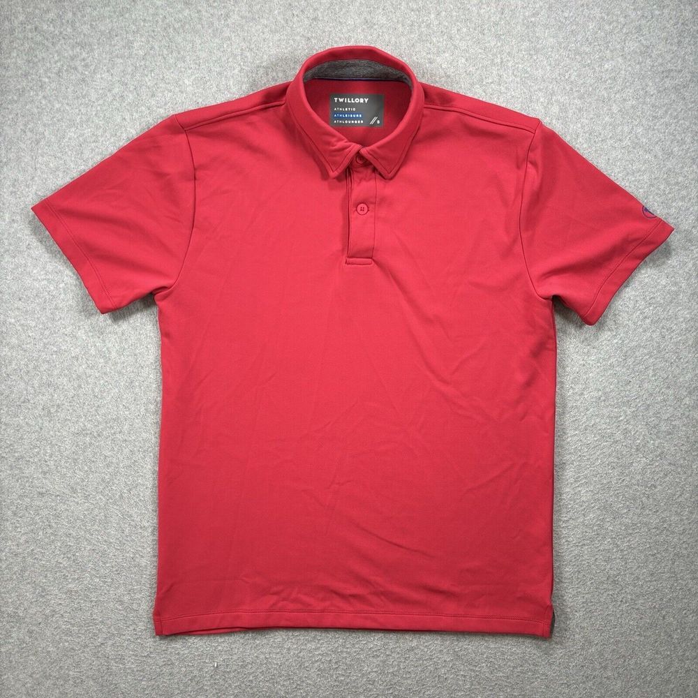 Twillory Polo Shirt Mens Red Small Athleisure Golf Performance Casual‎ Stretch